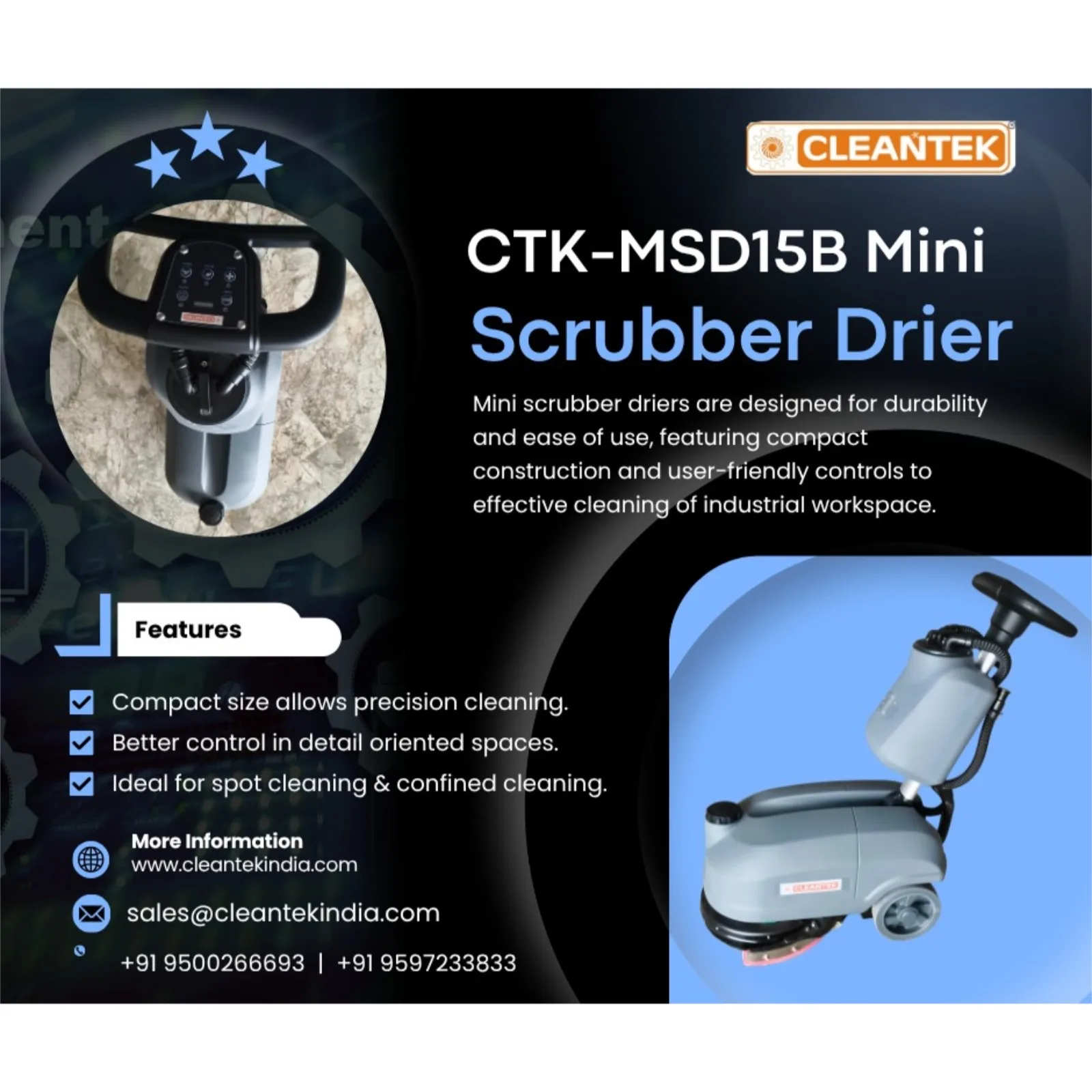 Mini Scrubber Drier (Battery Operated Model) - The Compact Solution for Smart Floor Cleaning